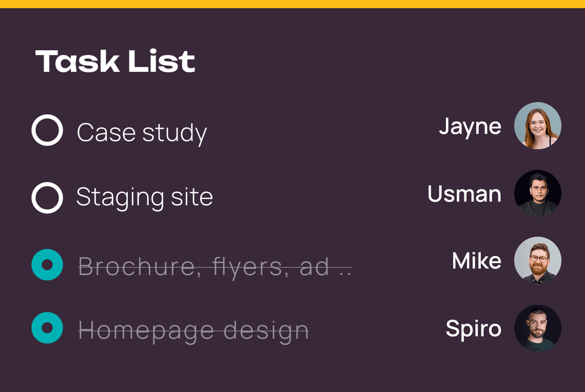 Home Banner Task List